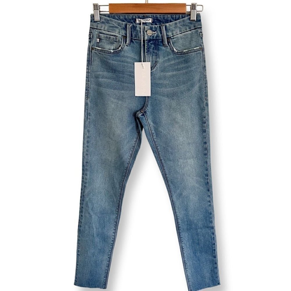 Dear John Denim Olivia Super High Rise Skinny Jeans Metropolitan Size 25 Raw Hem